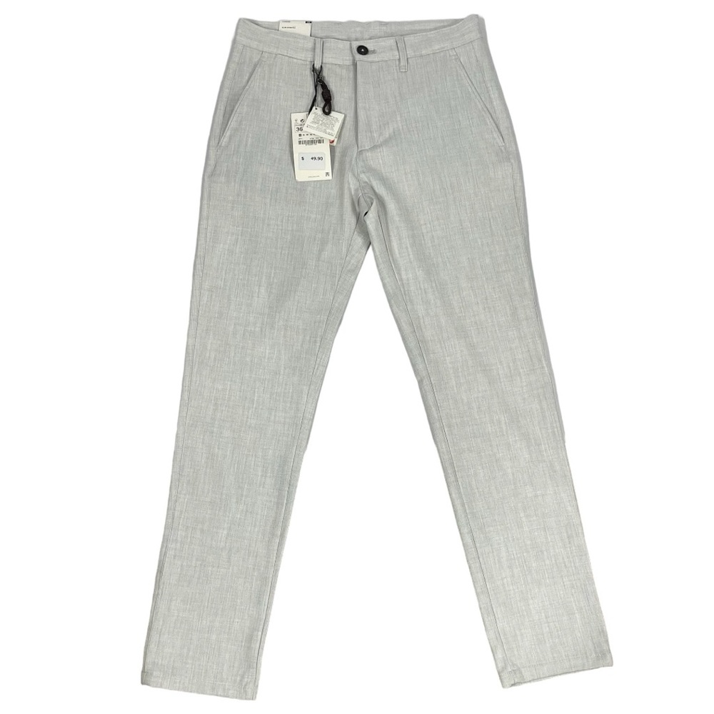 🌺🌺NWT Zara Womens The Melange Pants Slim Stretch Gray Trouser